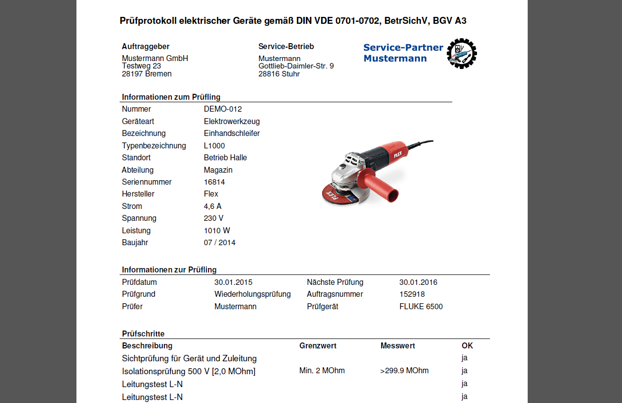 Prüfprotokoll